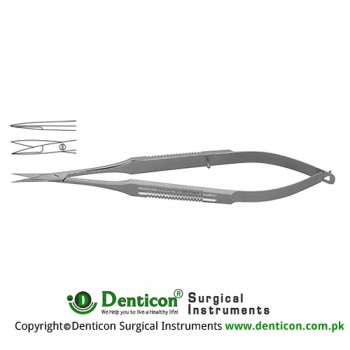 Micro Scissor Straight - Flat Handle Stainless Steel, 15 cm - 6" Blade Size 10 mm 